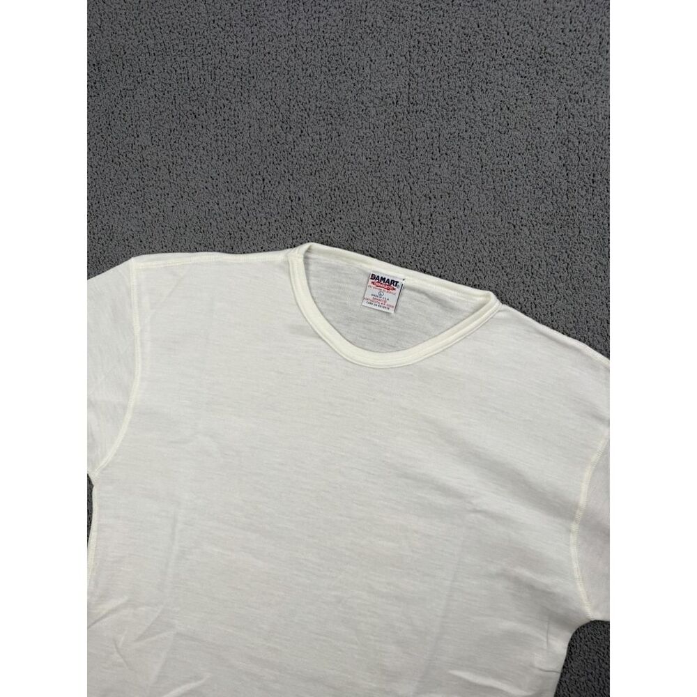 Damart Thermolactyl Shirt Mens L Beige Crewneck Short Sleeve Made in USA 90s